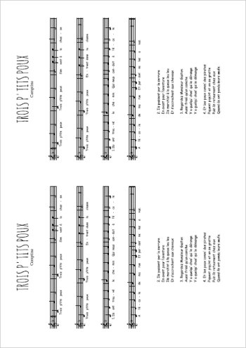 Trois p'tits poux Partition gratuite